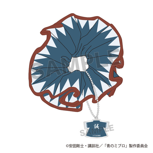 青のミブロ　シュシュ　ちりぬ にお